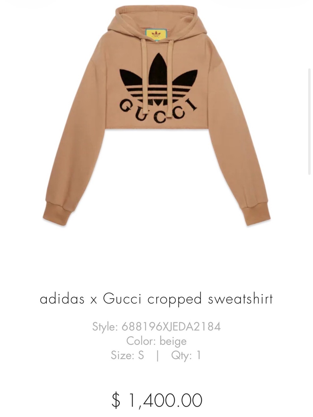 Gucci cropped hoodie